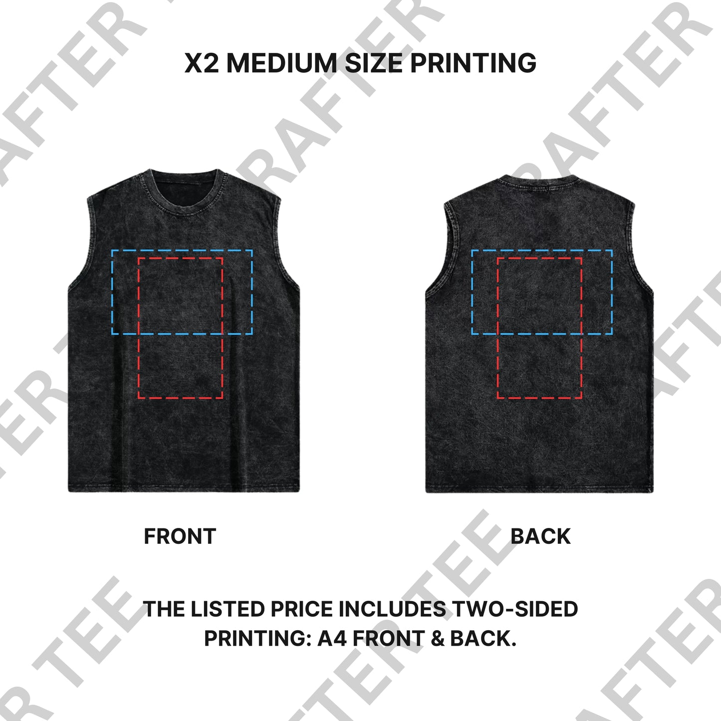 230g Acid Wash Sleeveless Oversized Cotton T-Shirt