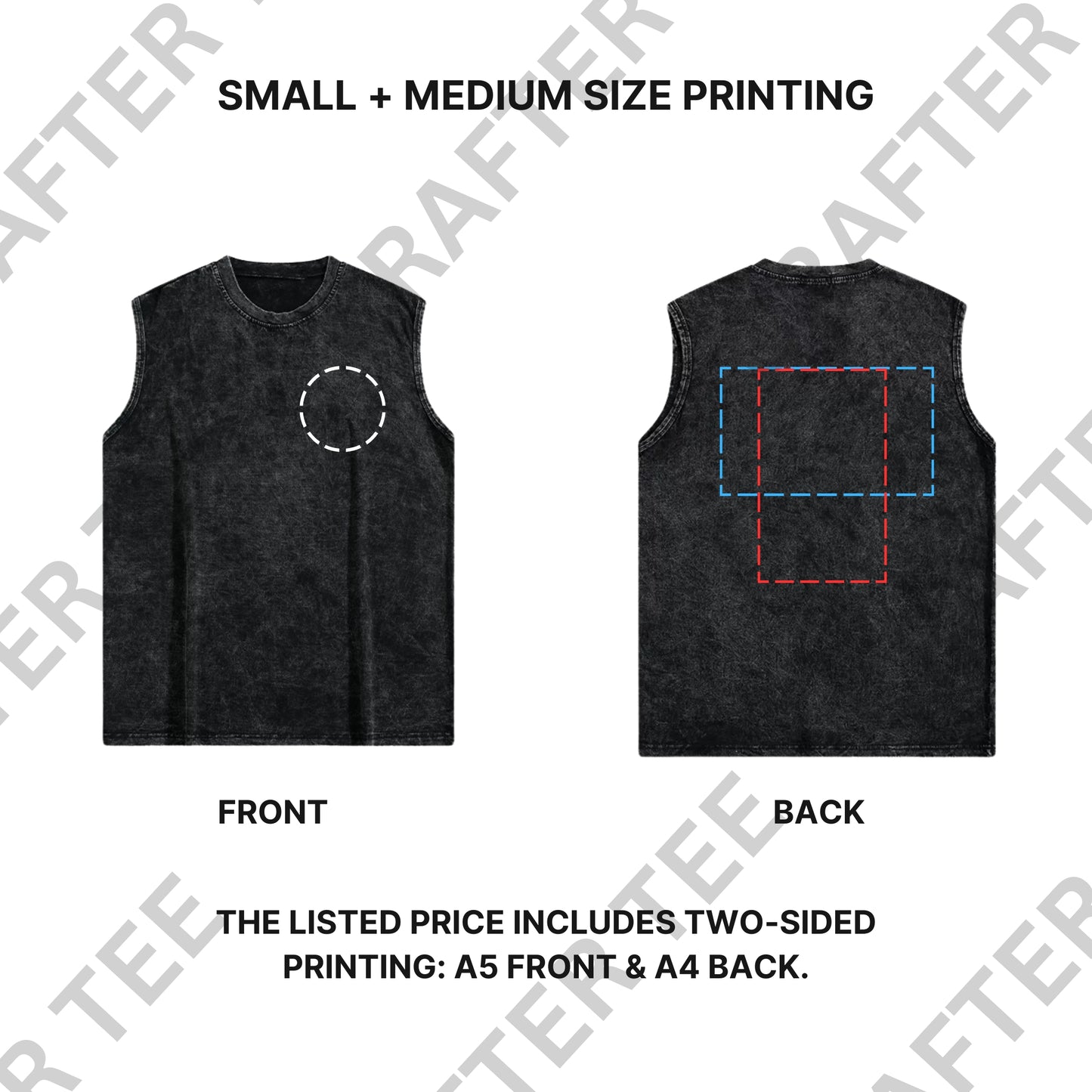 230g Acid Wash Sleeveless Oversized Cotton T-Shirt