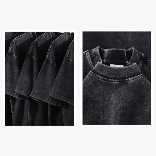 230g Acid Wash Sleeveless Oversized Cotton T-Shirt