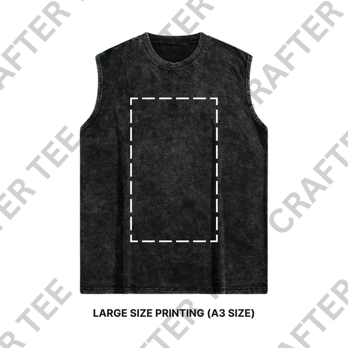 230g Acid Wash Sleeveless Oversized Cotton T-Shirt