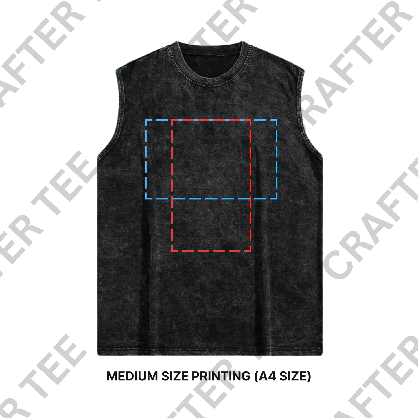 230g Acid Wash Sleeveless Oversized Cotton T-Shirt