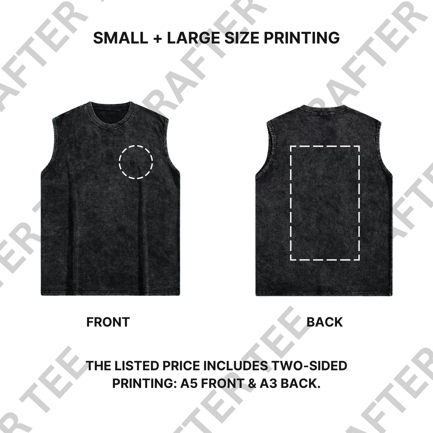 230g Acid Wash Sleeveless Oversized Cotton T-Shirt